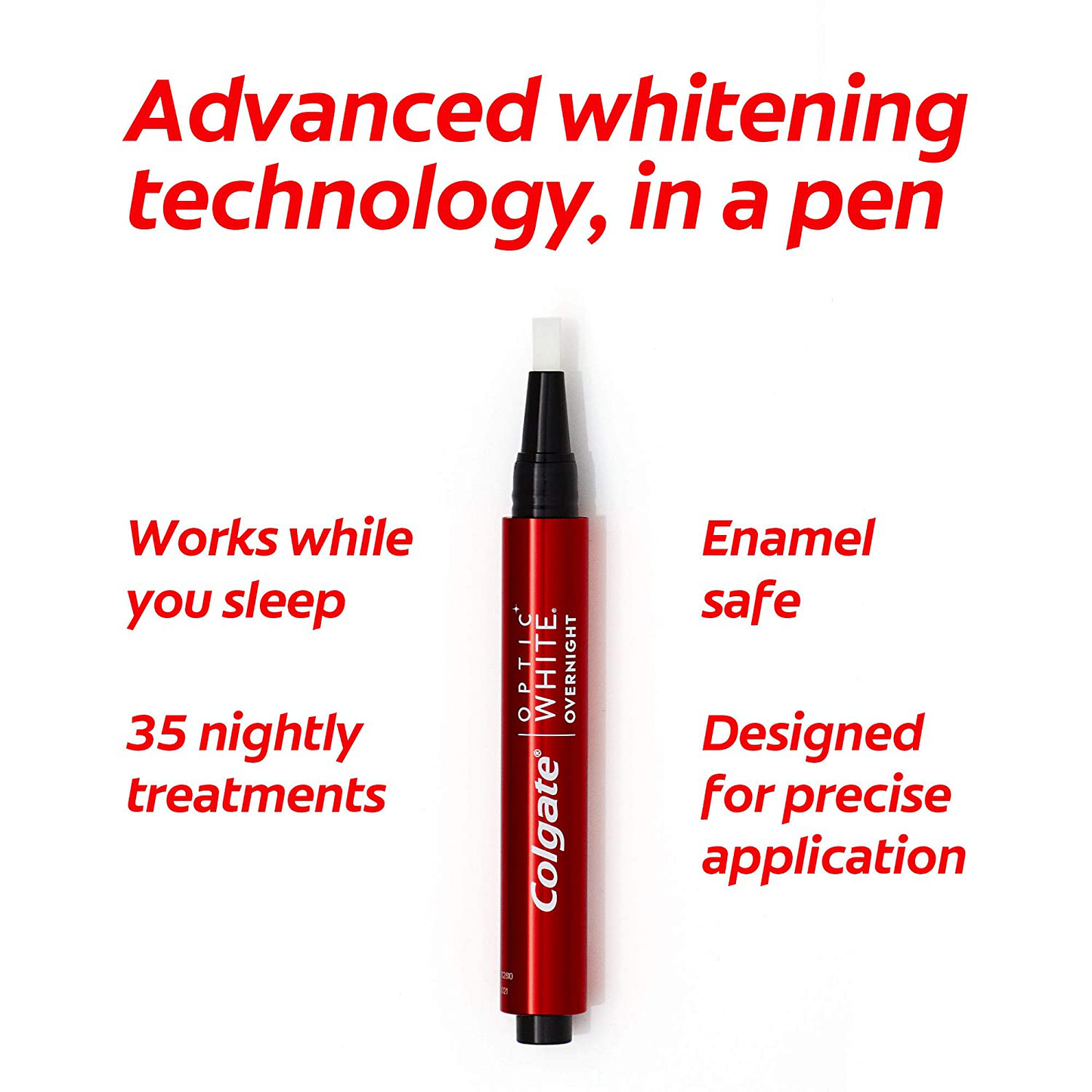 Colgate Optic White Overnight Teeth Whitening Pen, Teeth Stain Remover to Whiten Teeth or Toothpaste