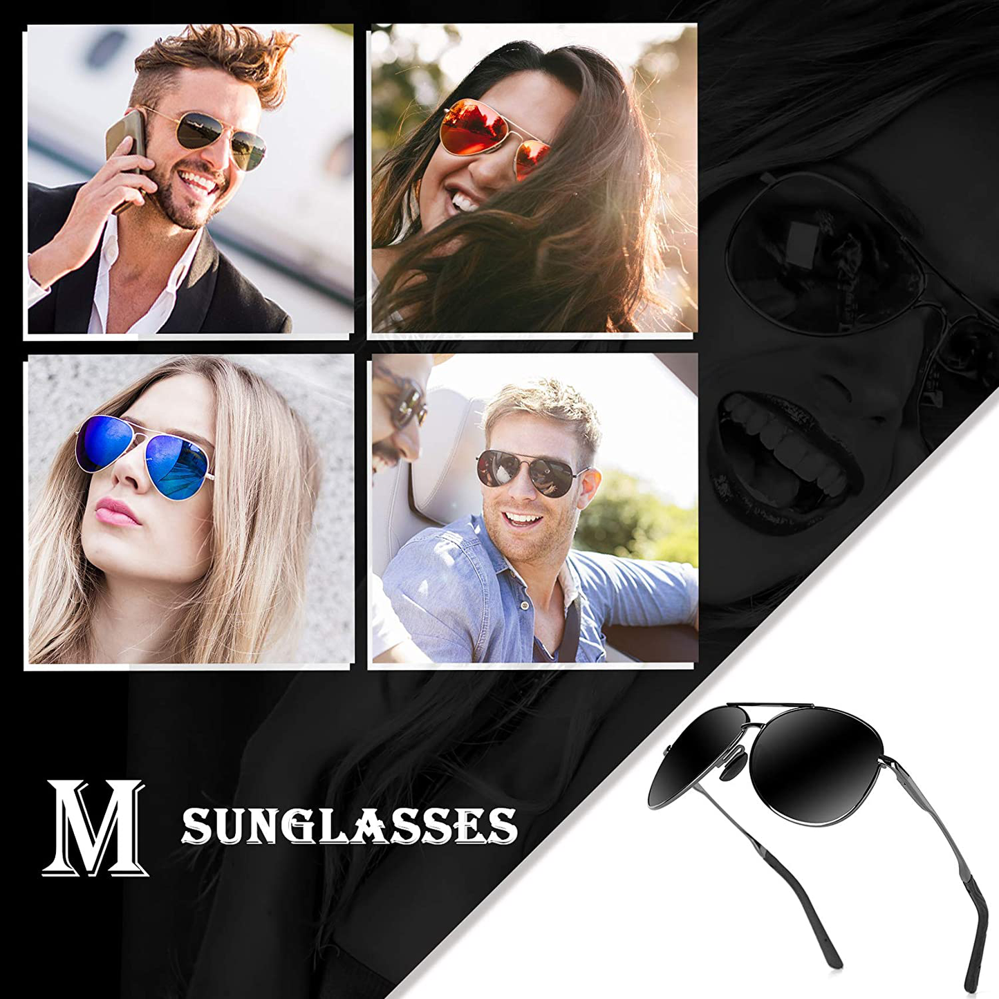 Aviator Sunglasses for Men Polarized Women-Mxnx UV Protection Lightweight Driving Fishing Sports Mens Sunglasses MX208