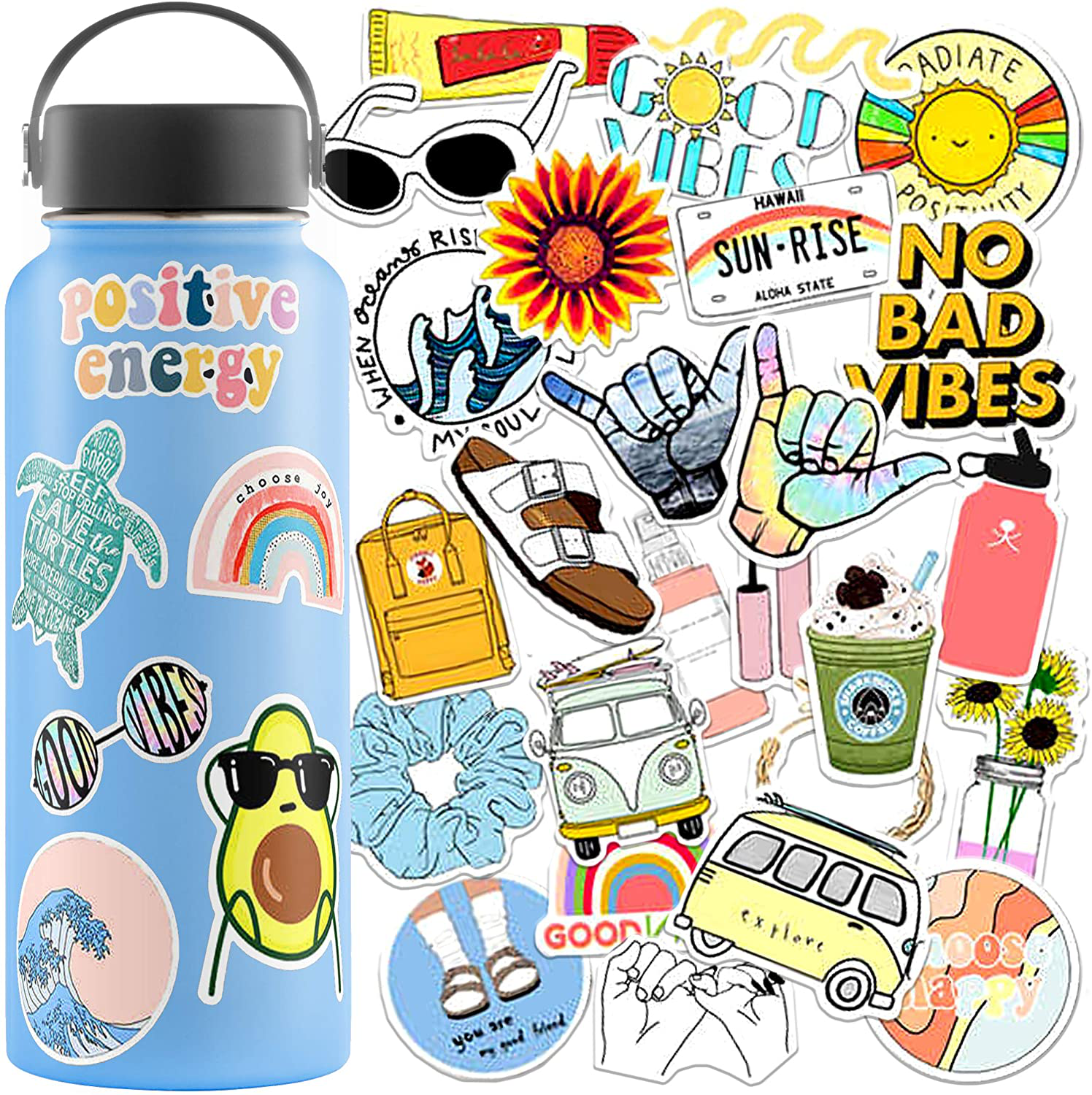 300 Pcs Cute Stickers for Teens, Water Bottle Stickers, Preppy Boho  Aesthetic St