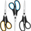 Scissors, iBayam 8" Multipurpose Scissors Bulk 3-Pack, Ultra Sharp Blade Shears, Comfort-Grip Handles, Sturdy Sharp Scissors for Office Home School Sewing Fabric Craft Supplies