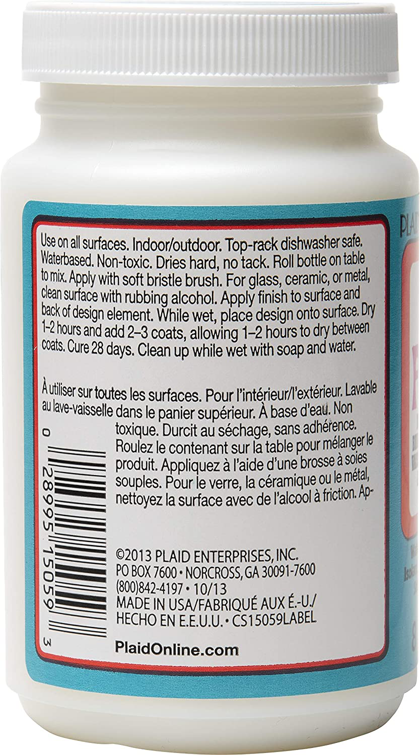 Mod Podge Dishwasher Safe Waterbased Sealer, Glue and Finish (8-Ounce), CS15059 Gloss, 8 Ounce