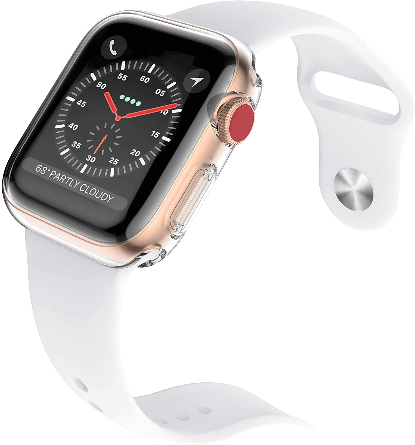 Julk Series 3 Case Compatible with Apple Watch Screen Protector, Overall Protective Case TPU HD Clear Ultra-Thin Cover (2-Pack)