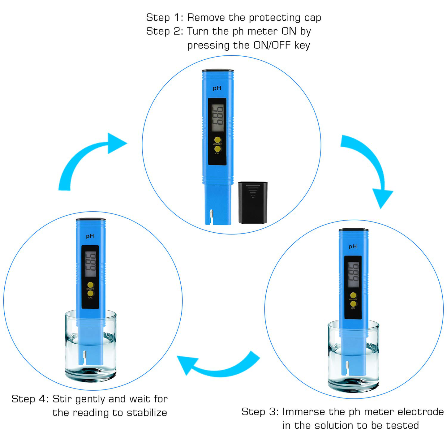 PH Meter for Water Hydroponics Digital PH Tester Pen 0.01 High Accuracy Pocket Size with 0-14 PH Measurement Range for Household Drinking, Pool and Aquarium (Yellow)