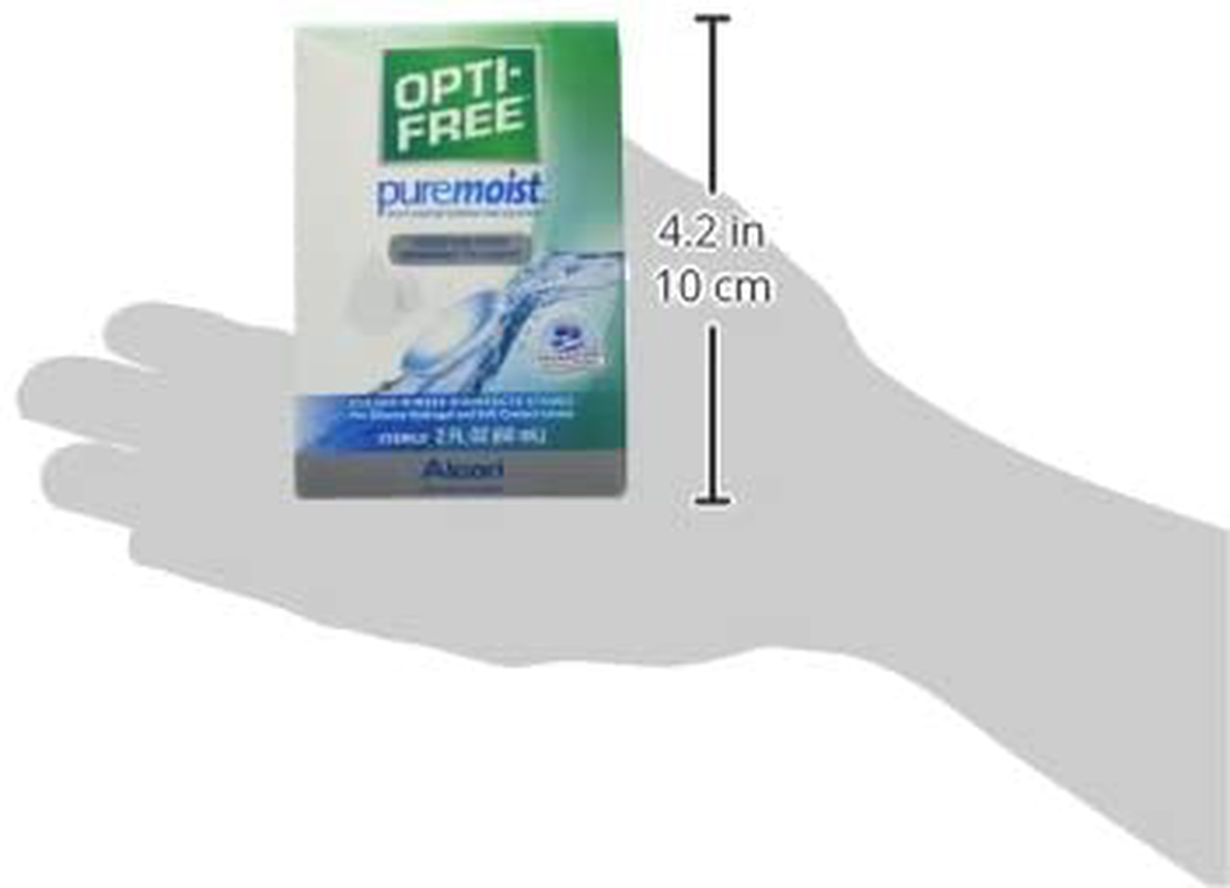 Opti-Free Puremoist Multi-Purpose Disinfecting Solution with Lens Case, (Packaging may vary), 2 Fl Oz (Pack of 1)