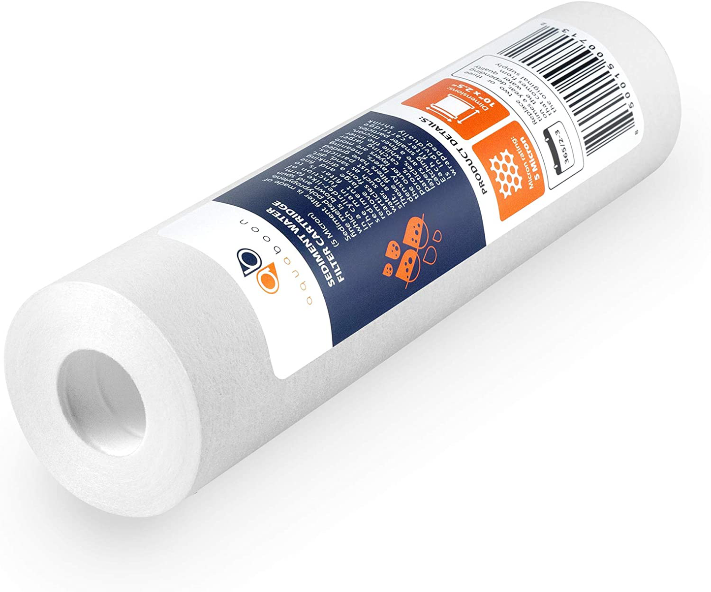 Aquaboon 6-Pack of 5 Micron 10" Sediment Water Filter Replacement Cartridge for Any Standard RO Unit | Whole House Sediment Filtration | Compatible with DuPont WFPFC5002, Pentek DGD series, RFC