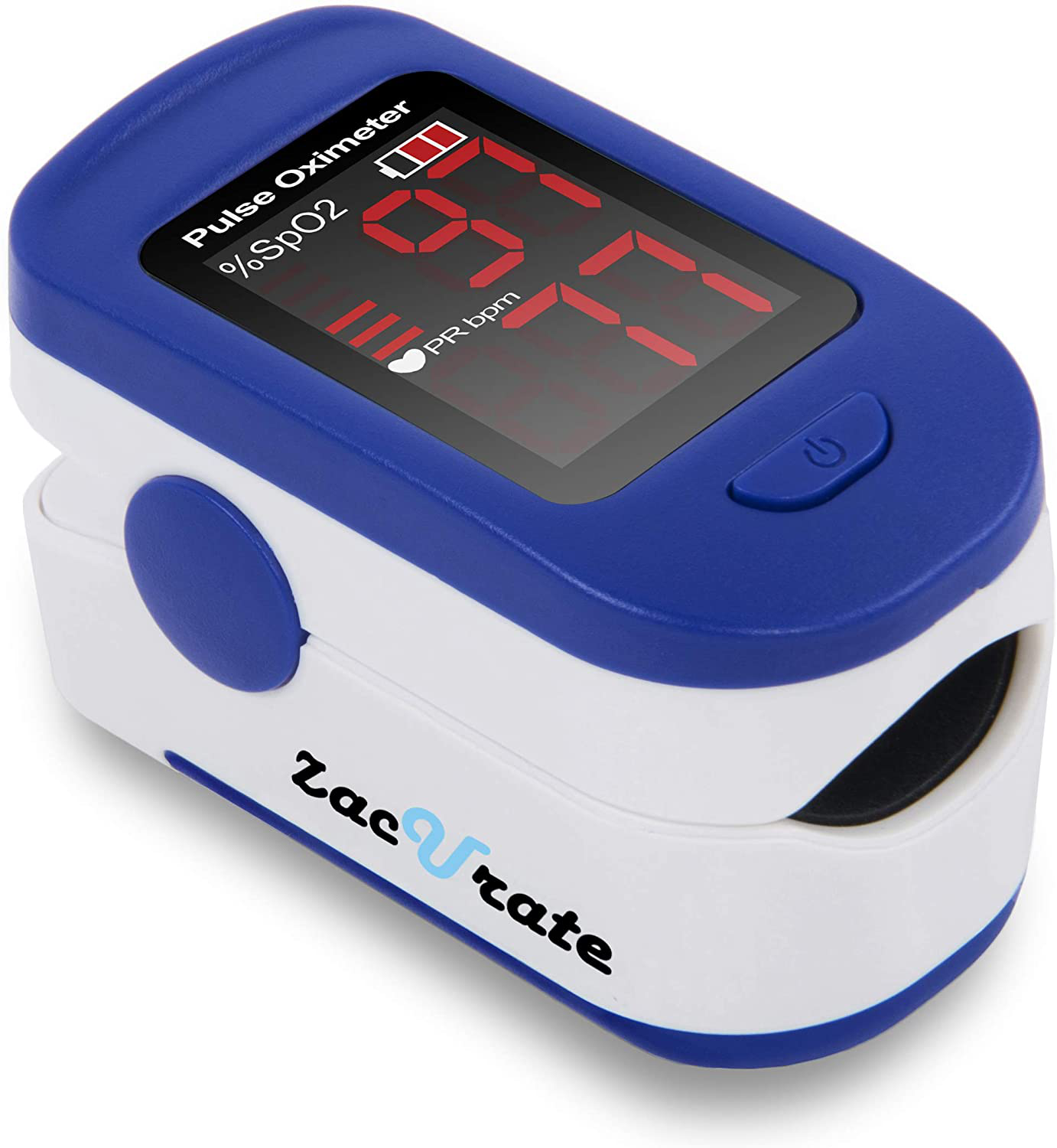 Zacurate 500BL Fingertip Pulse Oximeter Blood Oxygen Saturation Monitor with Batteries and Lanyard Included (Navy Blue)