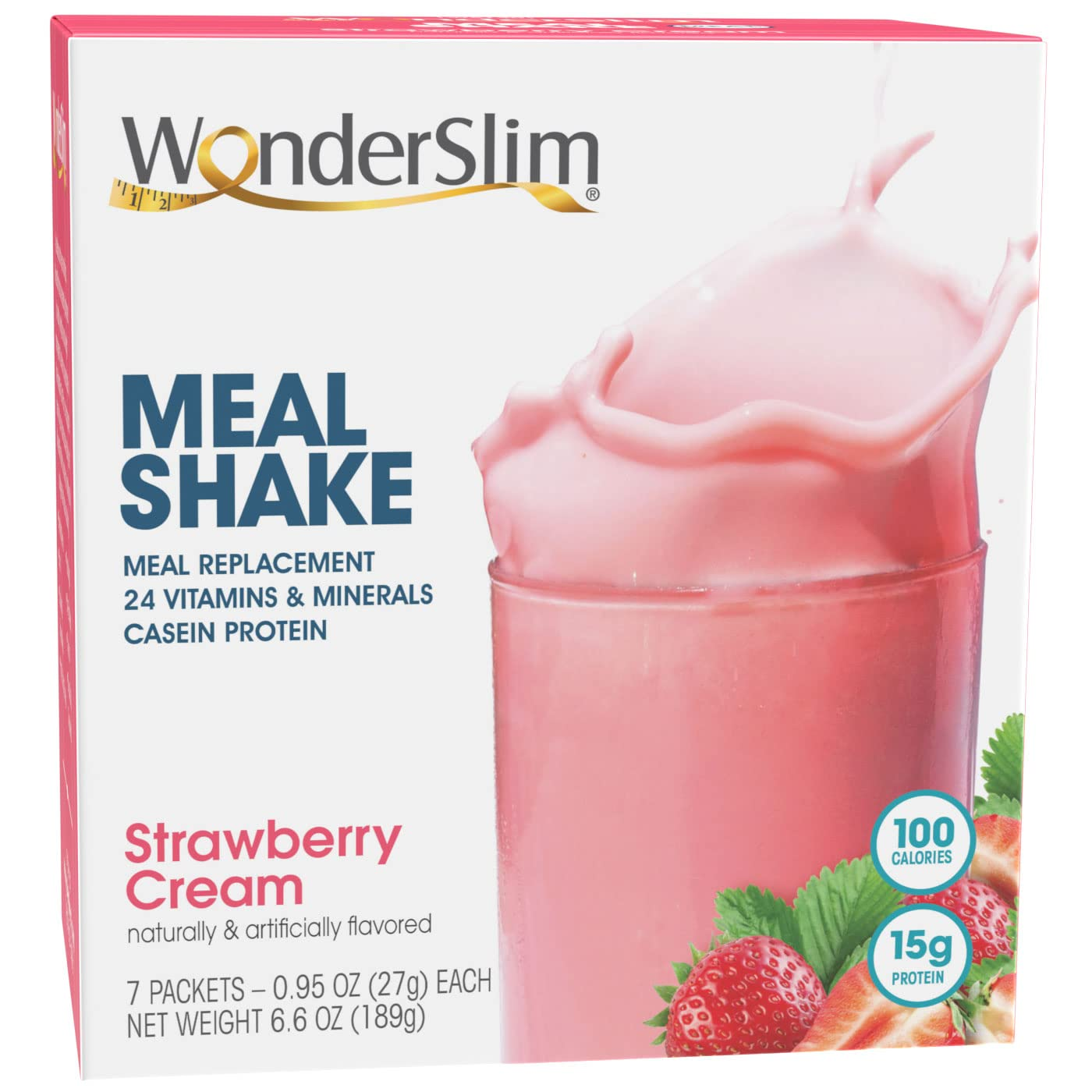 Wonderslim Meal Replacement Shake, Chocolate Cream - 24 Vitamins & Minerals, 15G Protein (7Ct)
