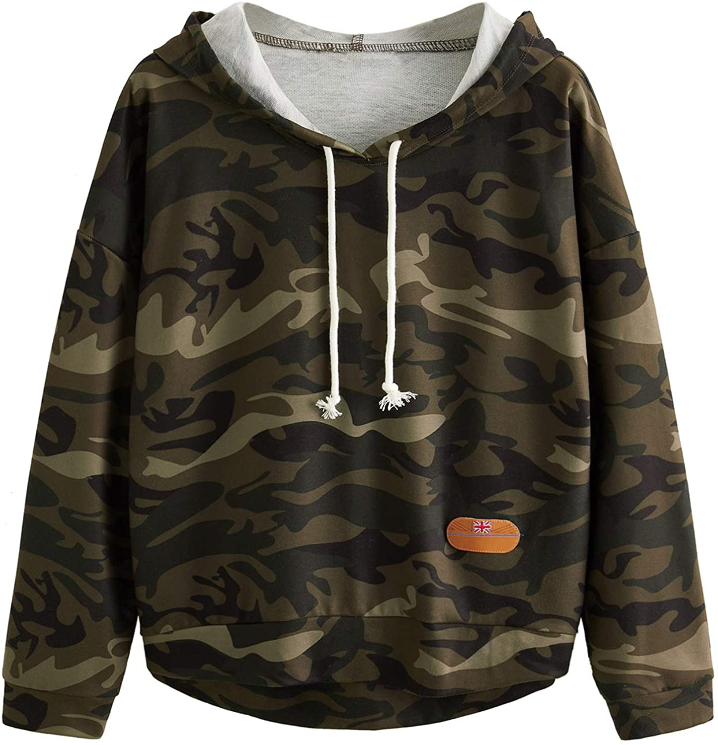 SweatyRocks Women's Long Sleeve Hoodie Sweatshirt Colorblock Tie Dye Print Tops