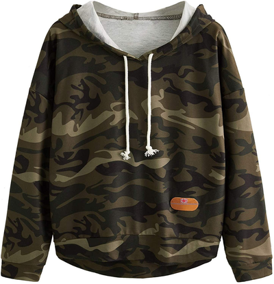 SweatyRocks Women's Long Sleeve Hoodie Sweatshirt Colorblock Tie Dye Print Tops