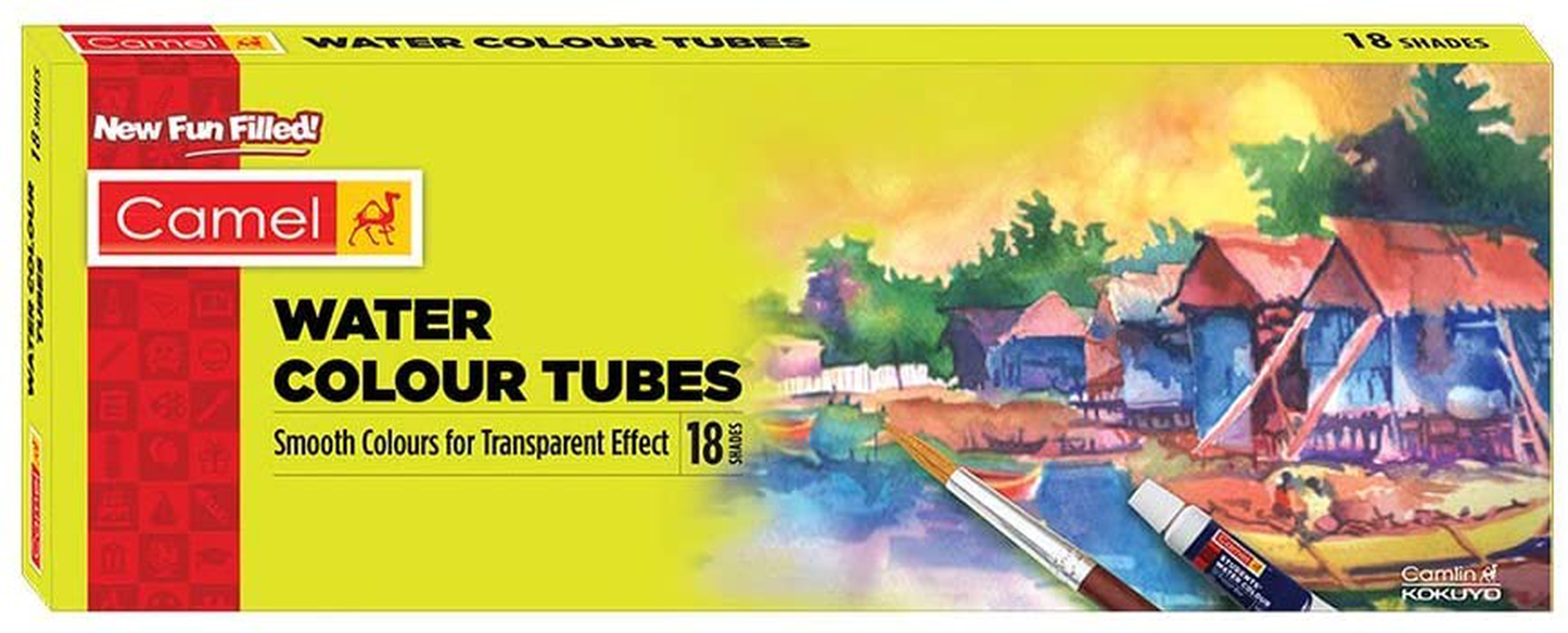 brand_seq_id:null.int, Camel Camel Student Water Color Tube - 5Ml Tubes, 18 Shades