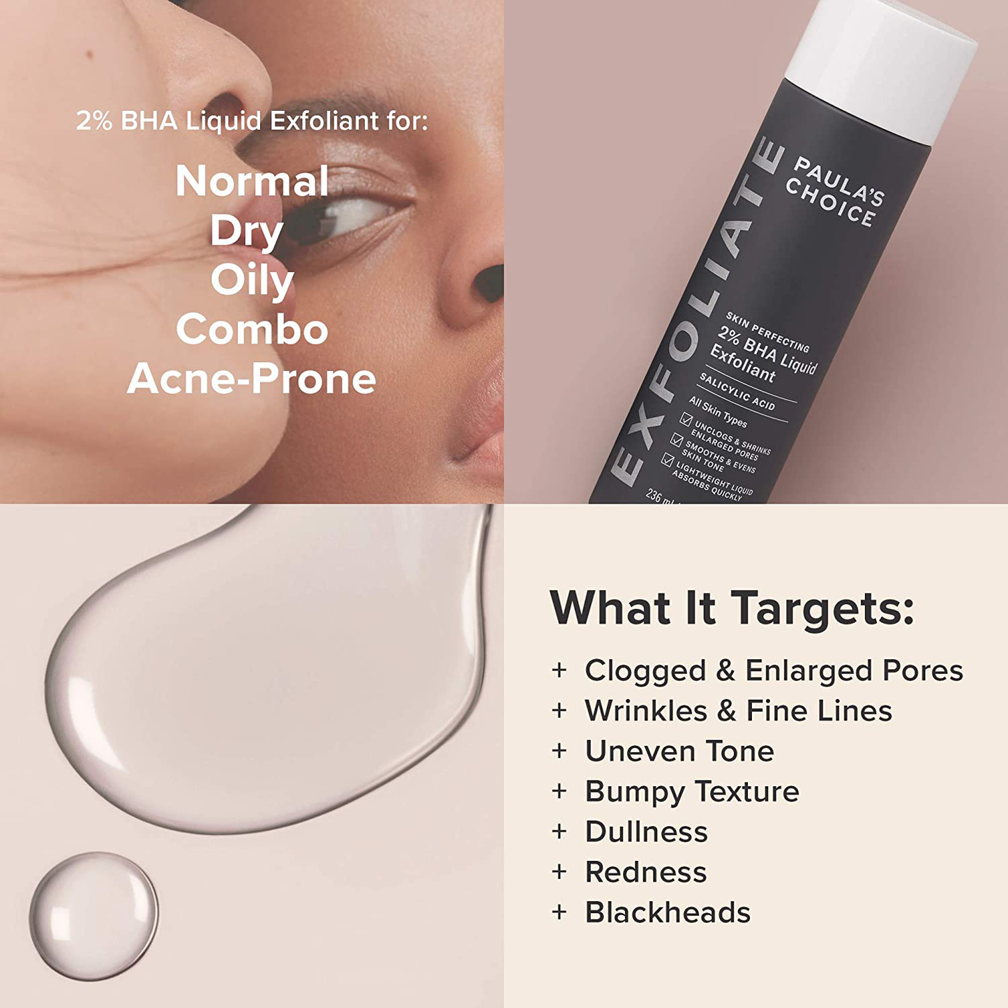 Paula's Choice Skin Perfecting 2% BHA Liquid Salicylic Acid Exfoliant Duo, Gentle Exfoliator for Blackheads, Large Pores, Wrinkles & Fine Lines, Includes 1 Full Size Bottle & 1 Travel Size Bottle