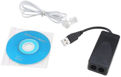 USB 56K Voice Fax Data External V.90 V.92 Modem With Dual Ports, Compatible With Windows 98SE/2000/ME/XP/Vista/Win 7 and Support Auto-Dial, Tone and Pulse Dialing, Auto Answer, Auto Retrain (Black Color)