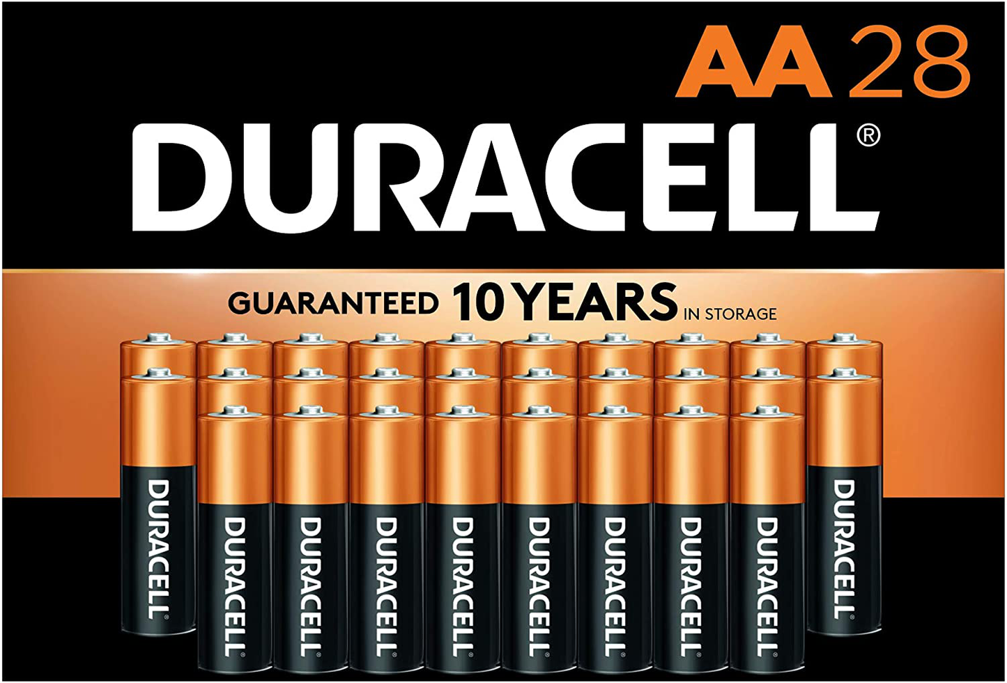 Duracell - CopperTop AA Alkaline Batteries - long lasting, all-purpose Double A battery for household and business