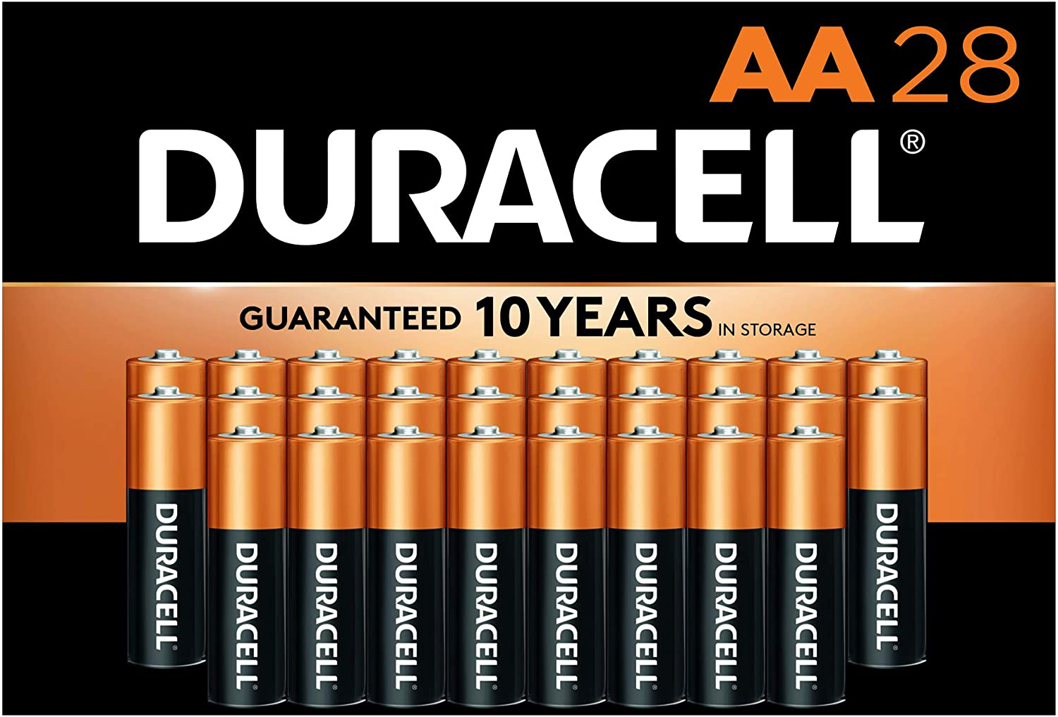 Duracell - CopperTop AA Alkaline Batteries - long lasting, all-purpose Double A battery for household and business