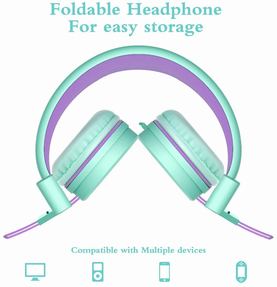 Elecder i37 Kids Headphones Children Girls Boys Teens Foldable Adjustable On Ear Headphones 3.5mm Jack