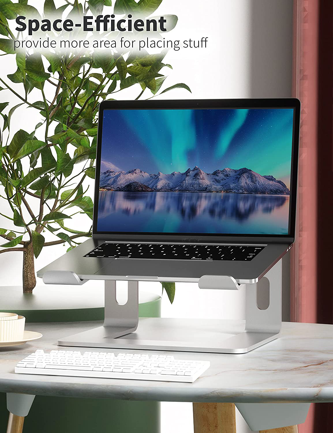 Soundance Laptop Stand, Aluminum Computer Riser, Ergonomic Laptops Elevator for Desk, Metal Holder Compatible with 10 to 15.6 Inches Notebook Computer