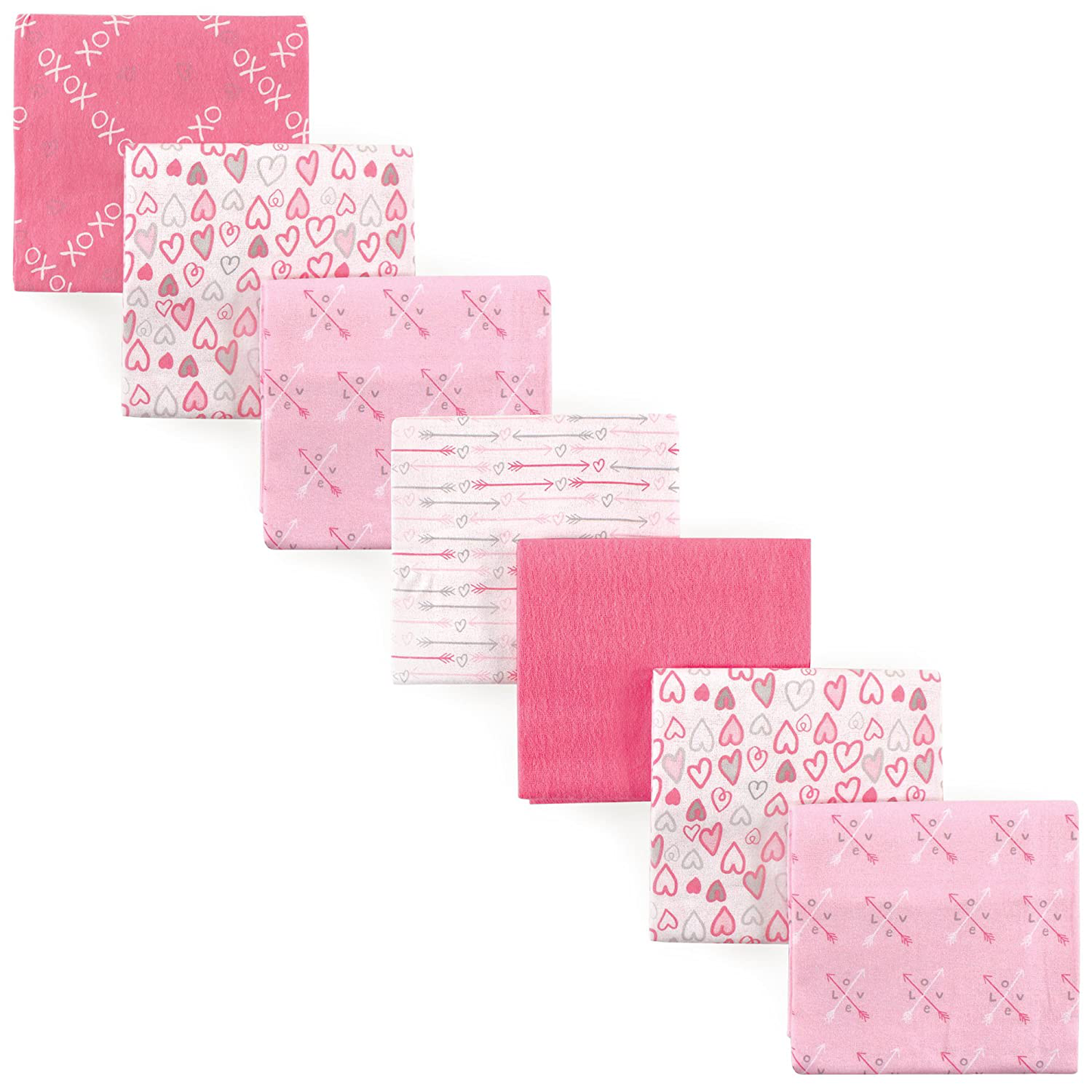 Luvable Friends Unisex Baby Cotton Flannel Receiving Blankets Bundle, Abc, One Size