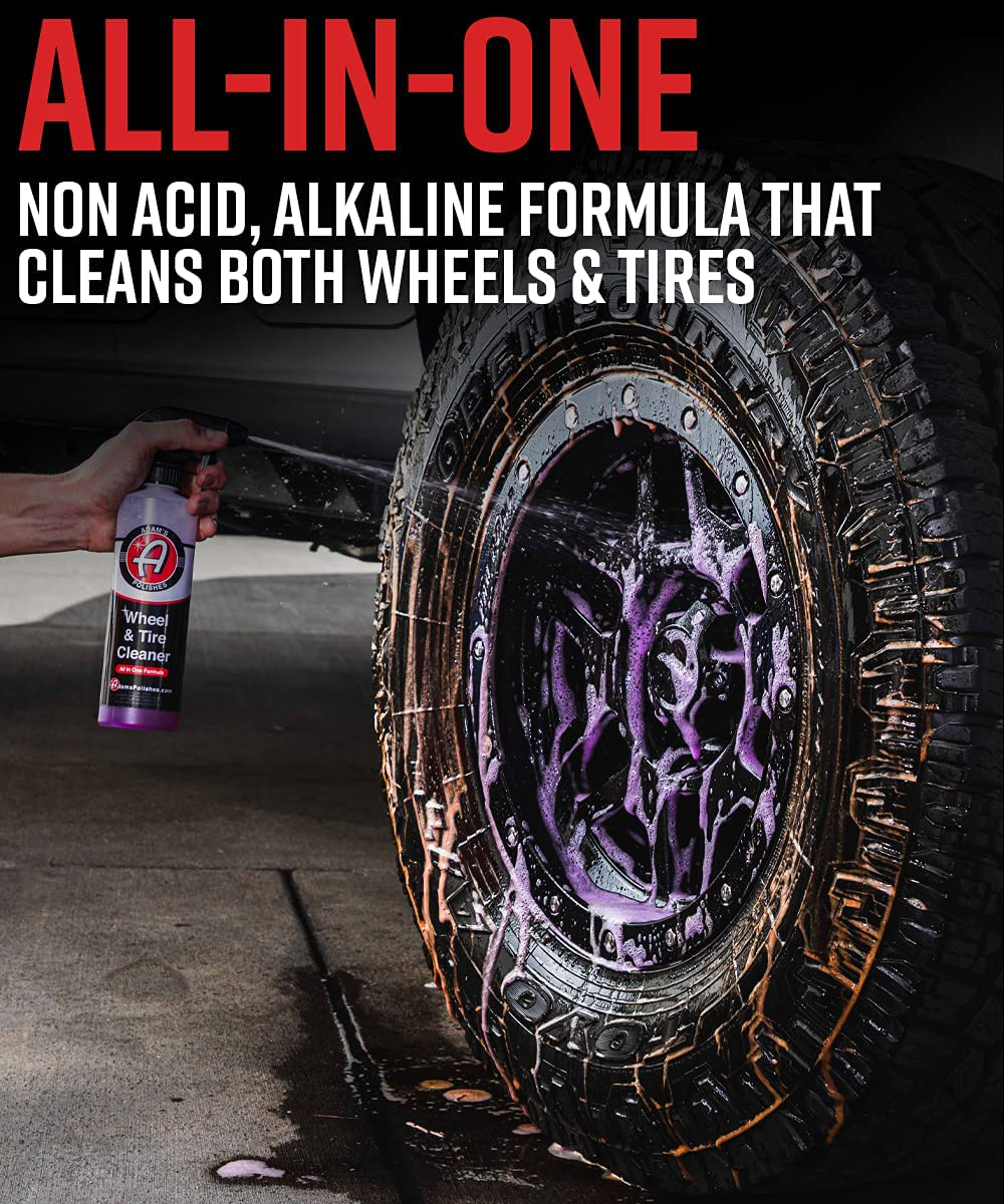 Adam’s Wheel & Tire Cleaner Professional All in One Tire & Wheel Cleaner Use W/Wheel Brush & Tire Brush