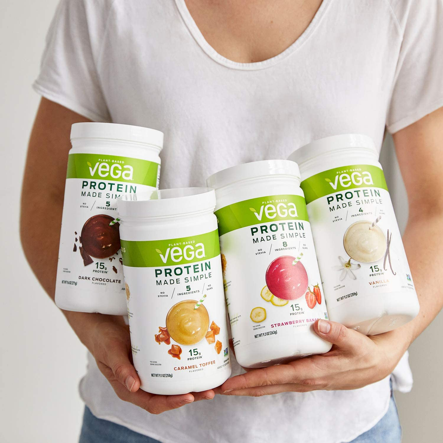 Vega Protein Made Simple - Caramel Toffee (10 Servings), 9.1 Oz - Delicious Plant Based Healthy Vegan Protein Powder - Stevia, Dairy & Gluten Free, Non GMO, No Gums