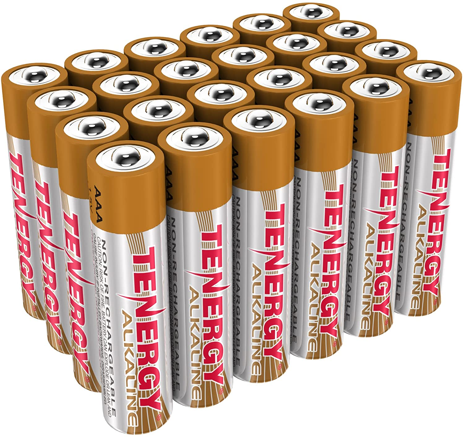 Tenergy 1.5V AA Alkaline Battery, High Performance AA Non-Rechargeable Batteries for Clocks, Remotes, Toys & Electronic Devices, Replacement AA Cell Batteries