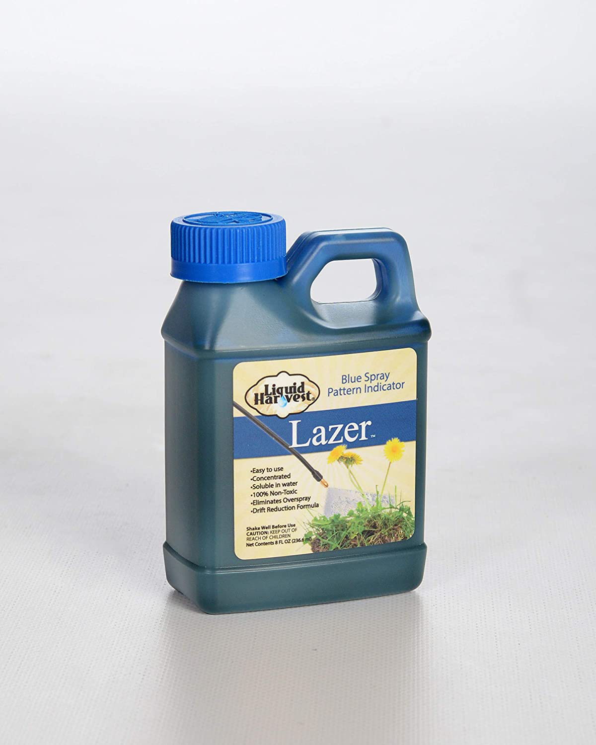 Liquid Harvest Lazer Blue Concentrated Spray Pattern Indicator 8 Ounces Perfect Weed Spray Dye, Herbicide Dye, Fertilizer Marking Dye, Turf Mark and Blue Herbicide Marker