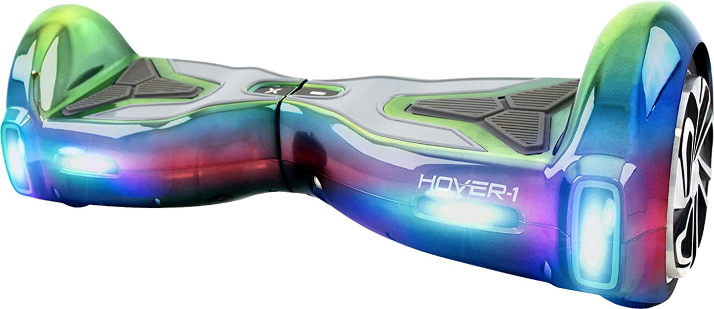 Hover-1 Helix Electric Hoverboard | 7MPH Top Speed, 4 Mile Range, 6HR Full-Charge, Built-In Bluetooth Speaker, Rider Modes: Beginner to Expert, Iridescent