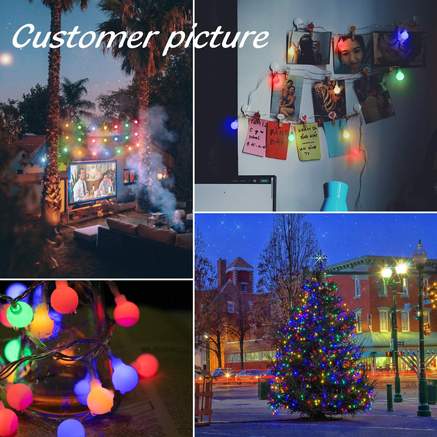 33 Feet 100 led Mini Globe String Lights, Fairy String Lights Plug in, 8 Modes with Remote, Decor for Indoor Outdoor Party Wedding Christmas Tree Garden, Warm White