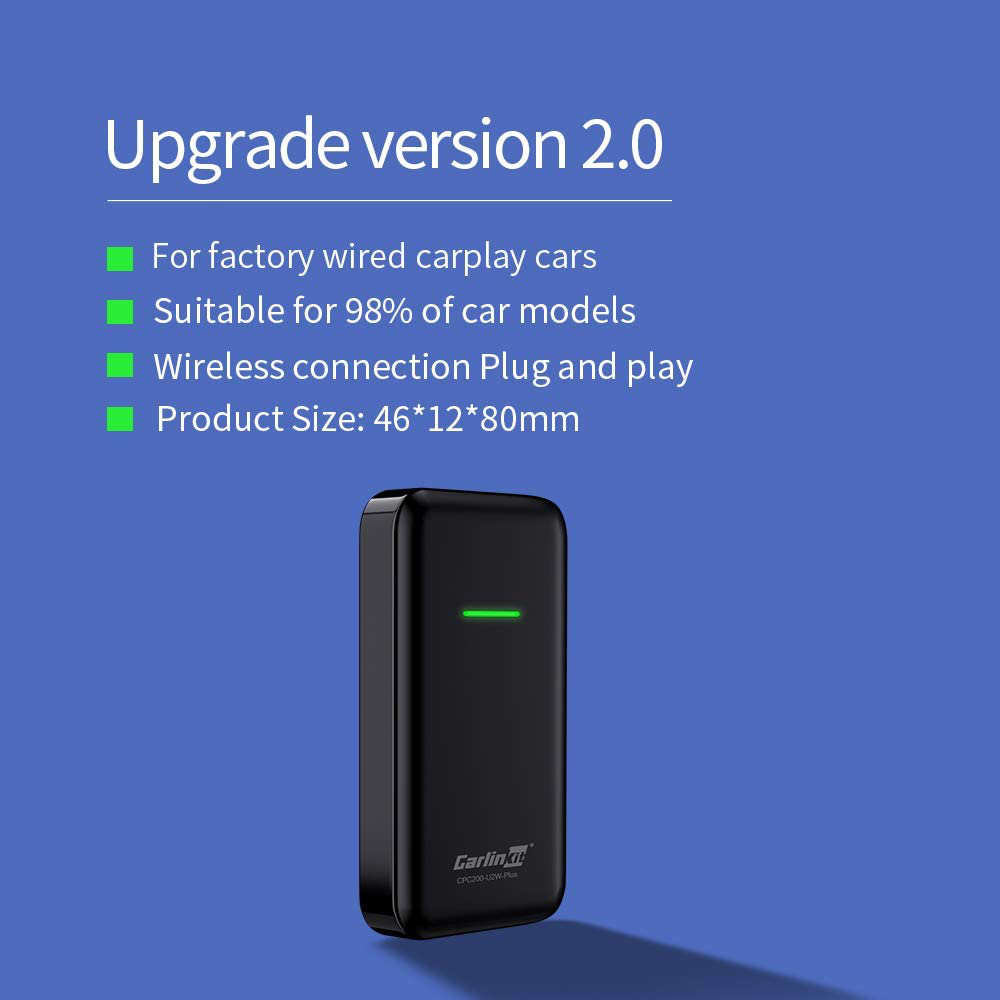 CarlinKit 2.0 Wireless CarPlay Adapter USB for Factory Wired CarPlay Cars Wireless CarPlay Dongle Convert Wired to Wireless CarPlay