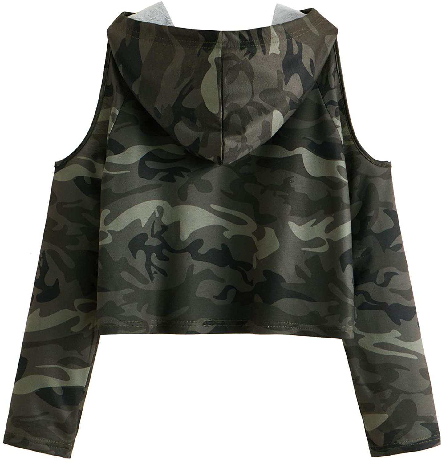 SweatyRocks Women's Cold Shoulder Tie Dye Pullover Hoodie Crop Top Sweatshirt