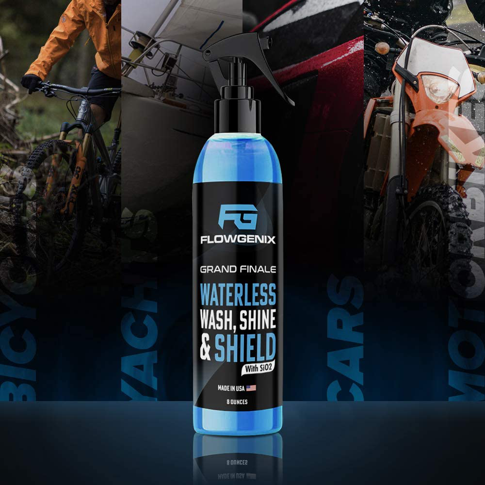 Flowgenix Car & Motorcycle Wax Polish Spray - Clean, Protect And Detail Instantly - Wash, Clean and Shine Like New Today - Ceramic Coating Waterless Technology -