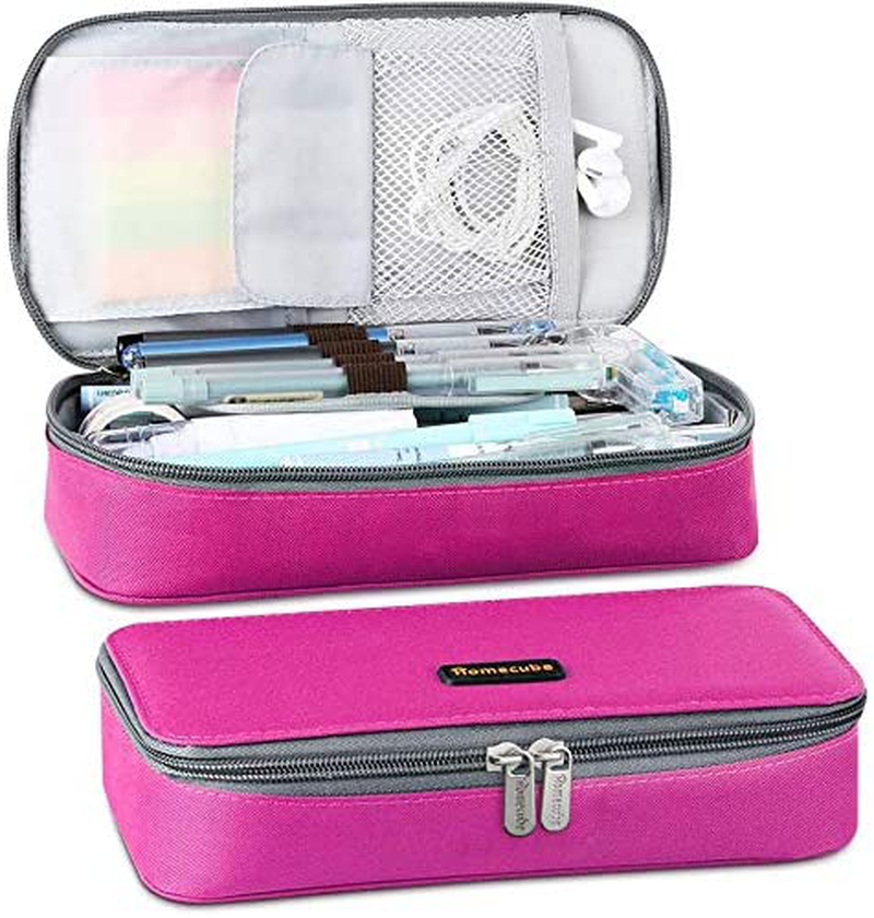 Homecube Big Capacity Pencil Case Pen Holder Pouch Marker Desk Organizer Bag with Zipper Large Storage College Middle School & Office Supplies Stationery