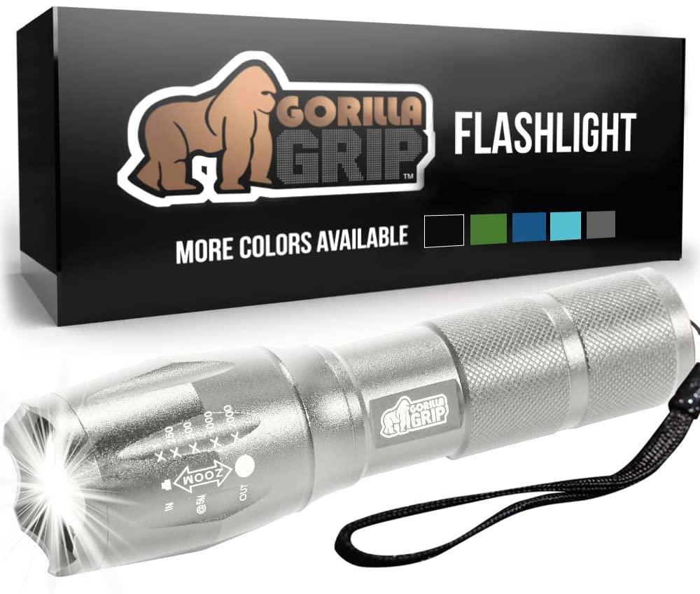 2 Pack Tactical Handheld LED Flashlight, Ultra Bright 5 Mode, Long Lasting, Water Resistant, High Lumen, 750 FT Zoom Flashlights, Camping Accessory, Outdoor Gear, Emergency Outages, Black