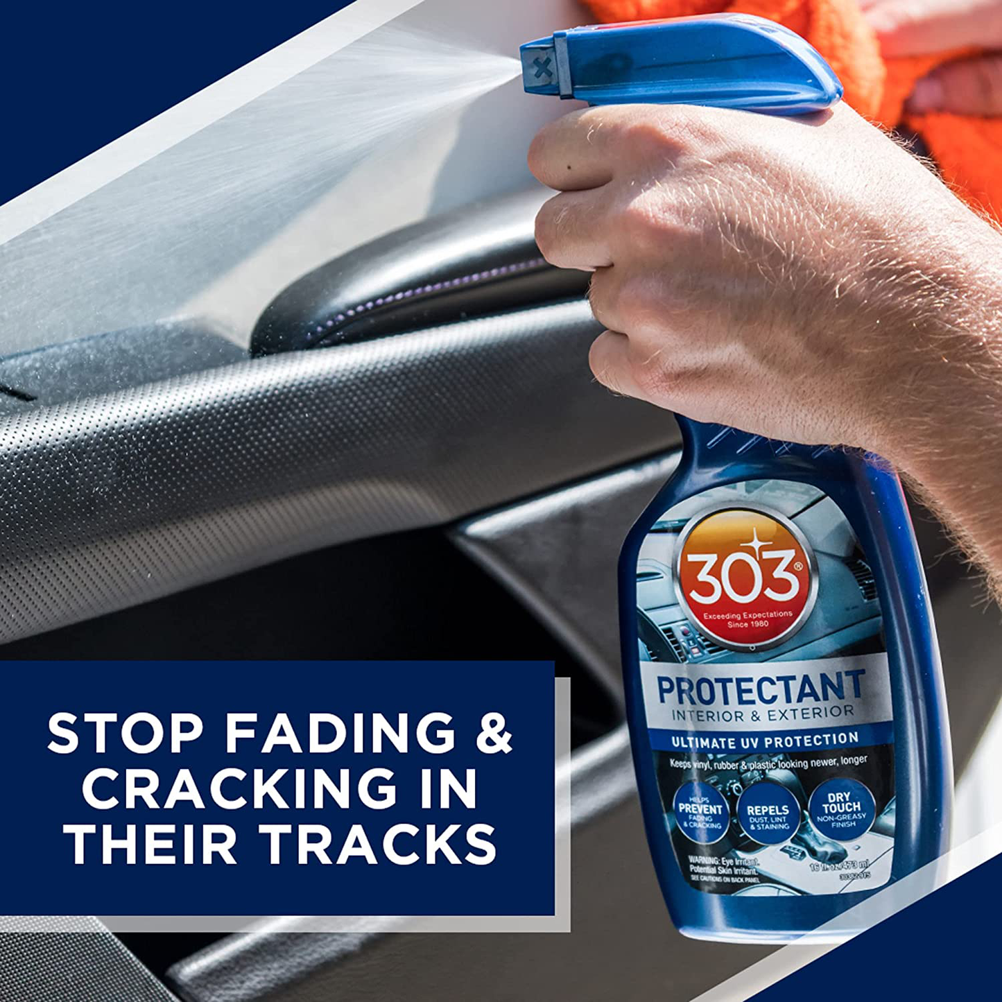 303 Protectant - Automotive Interior And Exterior - Ultimate UV Protection - Helps Prevent Fading And Cracking - Repels Dust, Lint, And Staining - Non Greasy Finish, 16 fl. oz. (30382CSR)