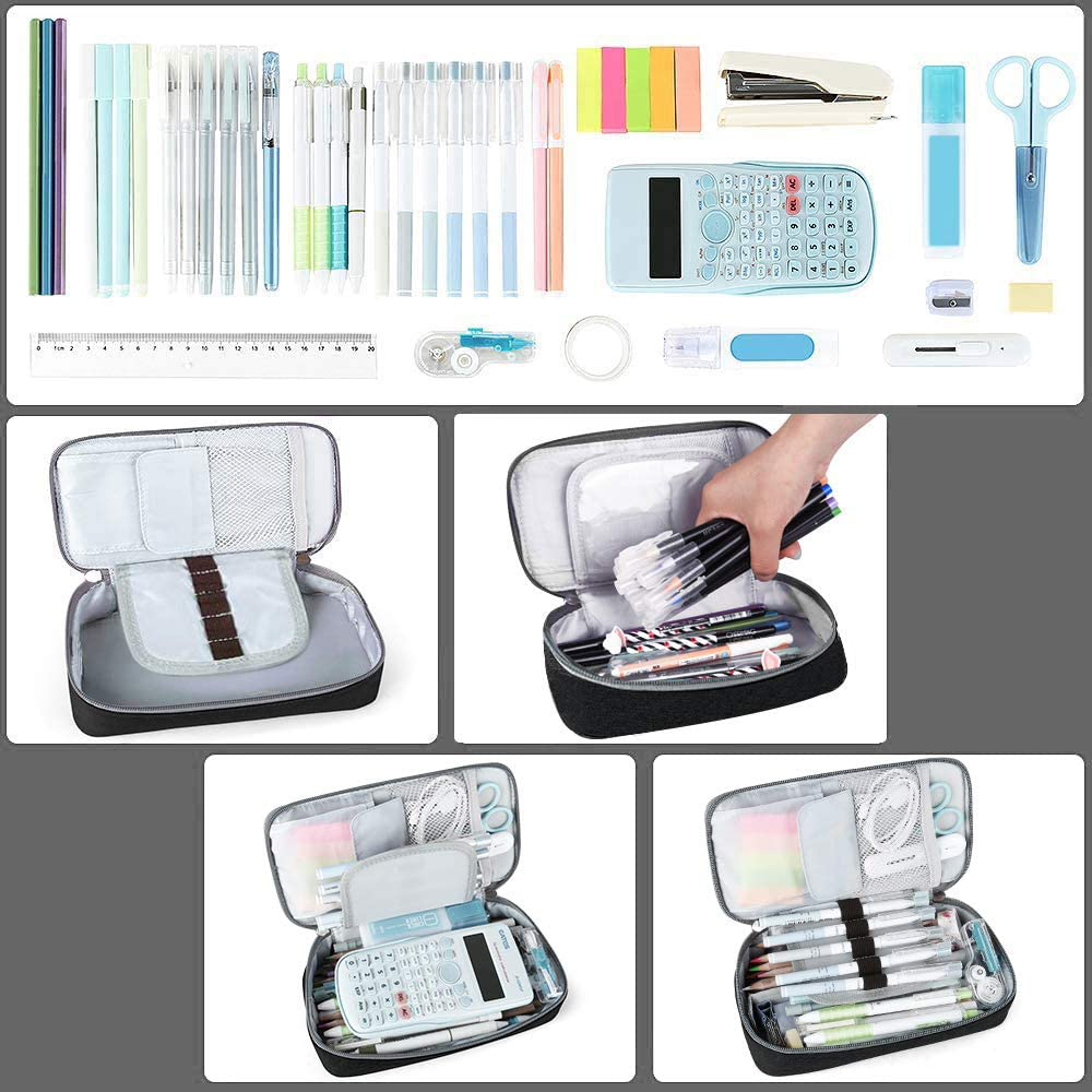 Homecube Big Capacity Pencil Case Pen Holder Pouch Marker Desk Organizer Bag with Zipper Large Storage College Middle School & Office Supplies Stationery