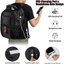 Extra Large 50L Travel Backpack with USB Charging Port,TSA Friendly Business College Bookbags