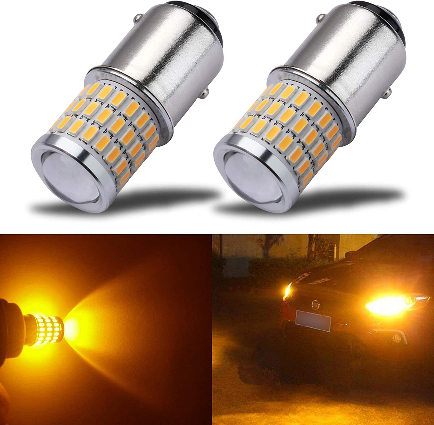 iBrightstar Newest 9-30V Super Bright Low Power 1157 2057 2357 7528 BAY15D LED Bulbs with Projector replacement for Turn Signal Lights and Brake Lights