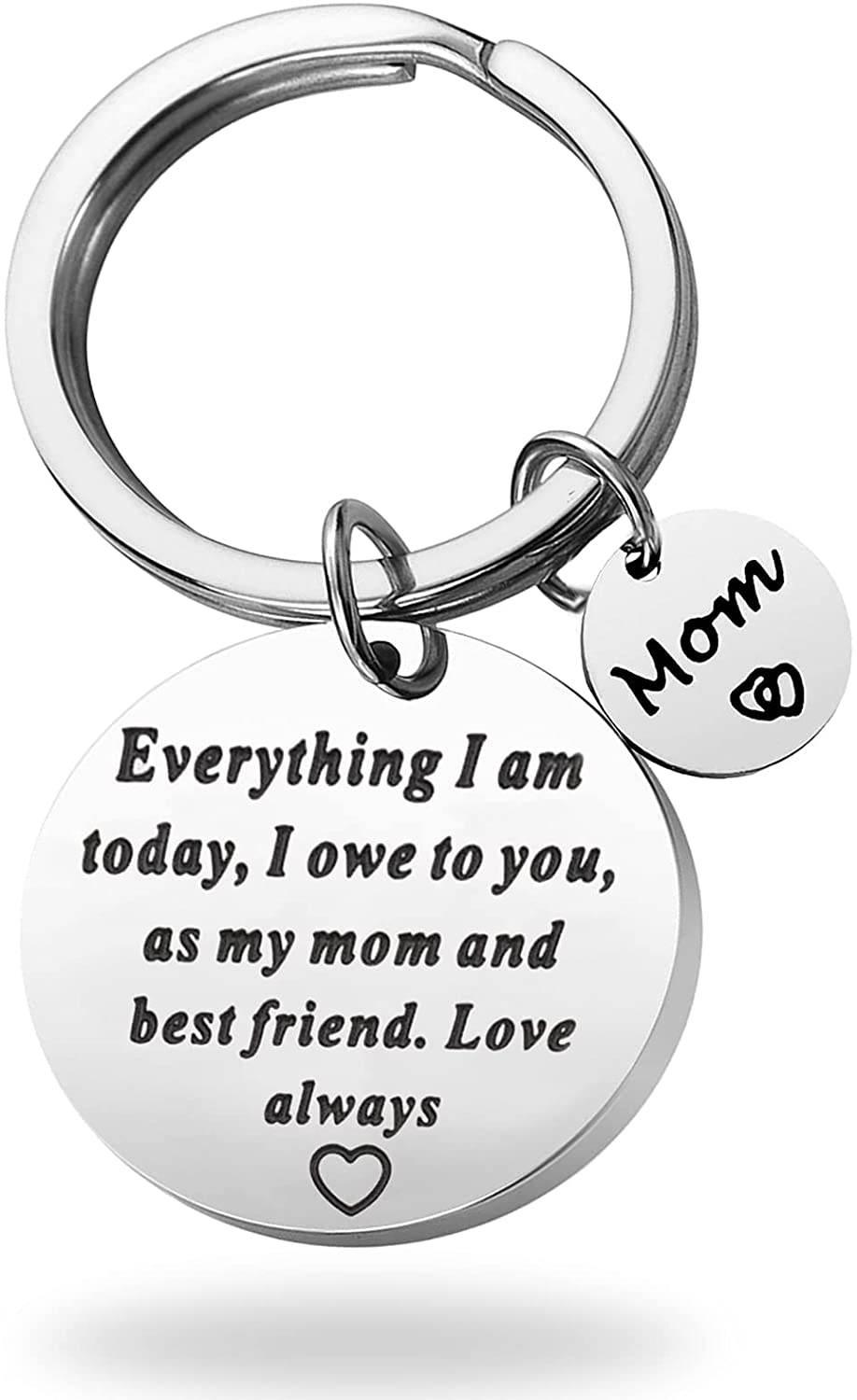 Gaoikerr Mother Day Keychain,Mom Birthday Gifts from Daughter Keychain-As My Mom and Best Friend,Love Always