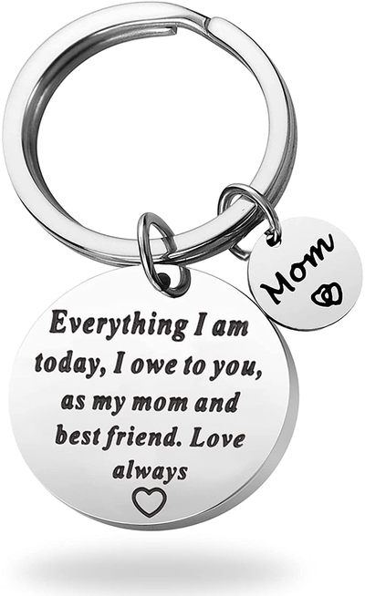 Gaoikerr Mother Day Keychain,Mom Birthday Gifts from Daughter Keychain-As My Mom and Best Friend,Love Always