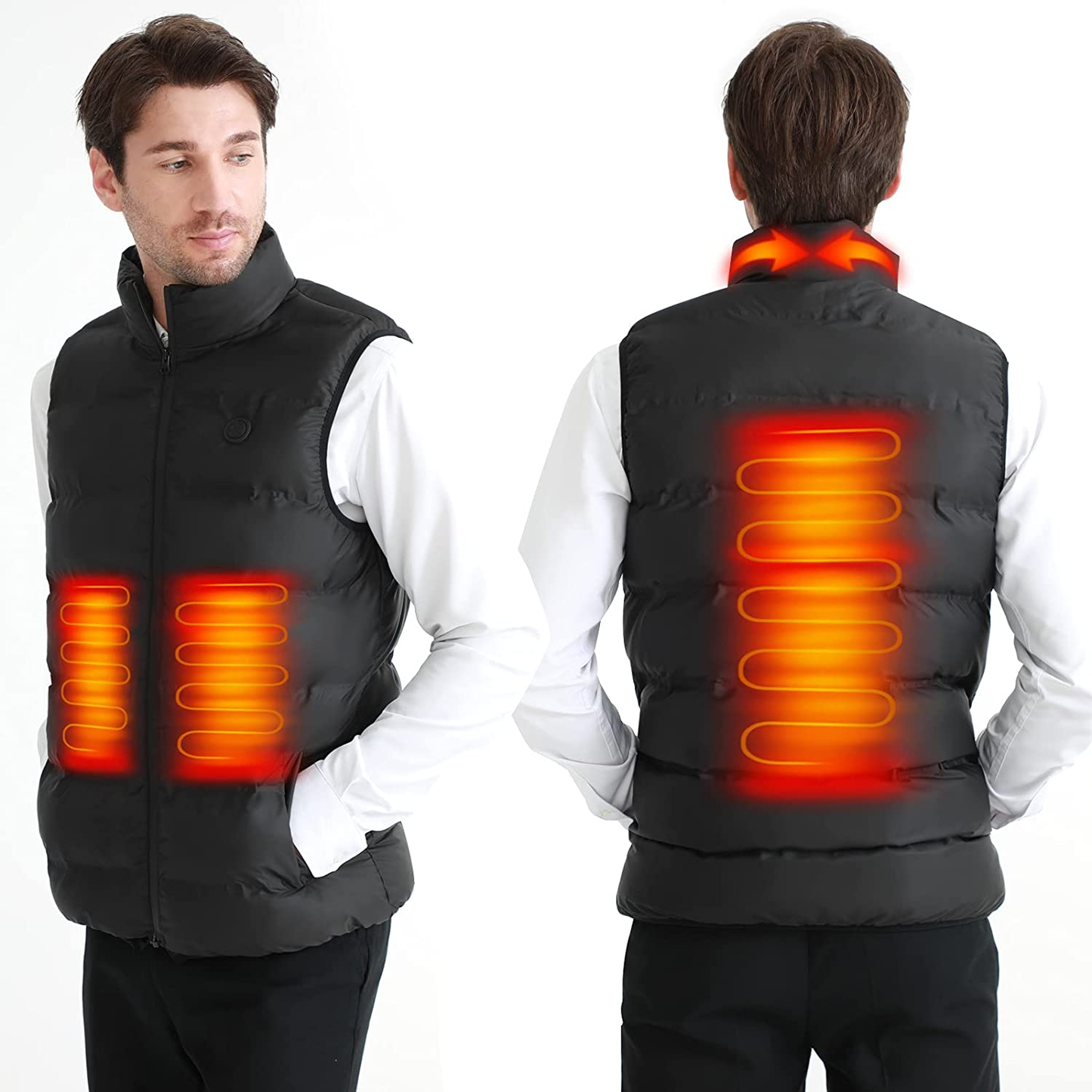 Aastin Heated Vest for Men, Electric USB Heating Vest Thickened Lightweight to Keep Body Warm, Battery Not Included