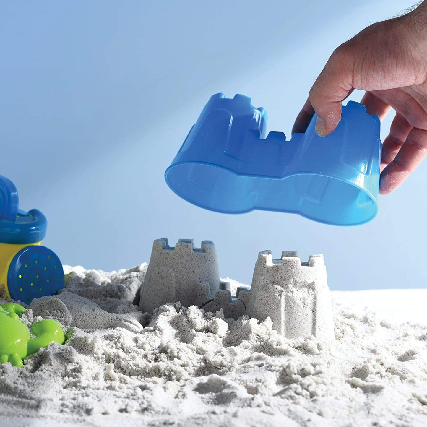 Prextex 10 Piece Beach Toys Sand Toys Set, Bucket with Sifter, Shovel, Rake, Watering Can, Animal and Castle Sand Molds