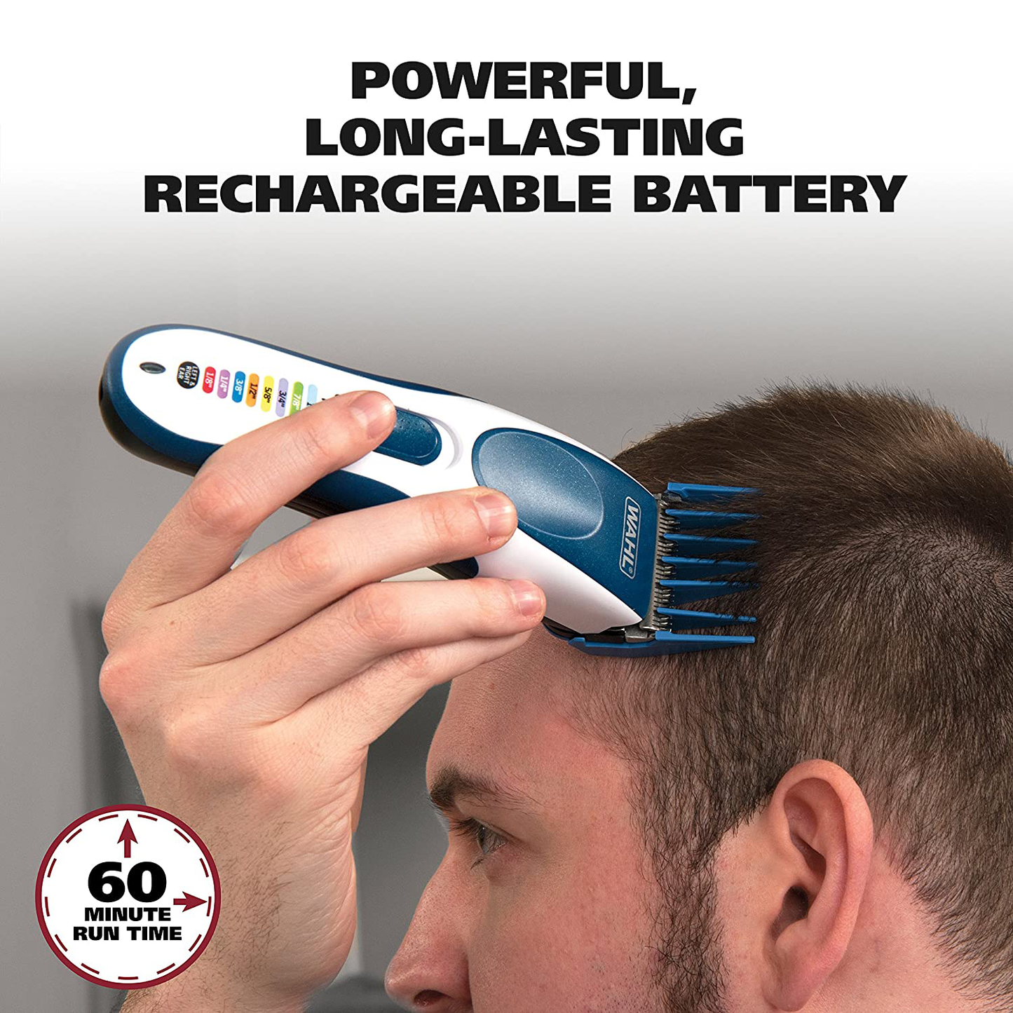 Wahl Color Pro Cordless Rechargeable Hair Clipper & Trimmer - Easy Color-Coded Guide Combs - for Men, Women & Children - Model 9649
