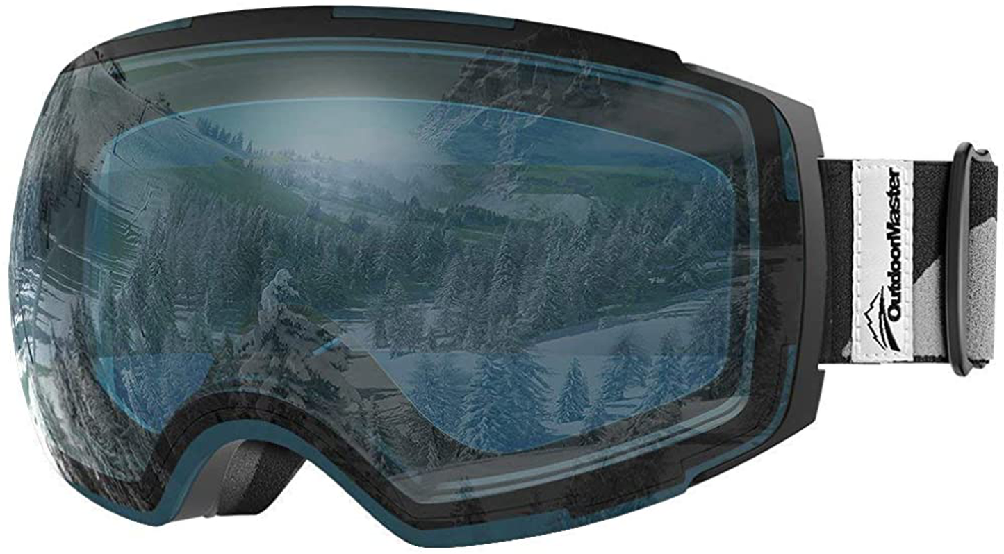 Outdoormaster Ski Goggles PRO - Frameless, Interchangeable Lens 100% UV400 Protection Snow Goggles for Men & Women