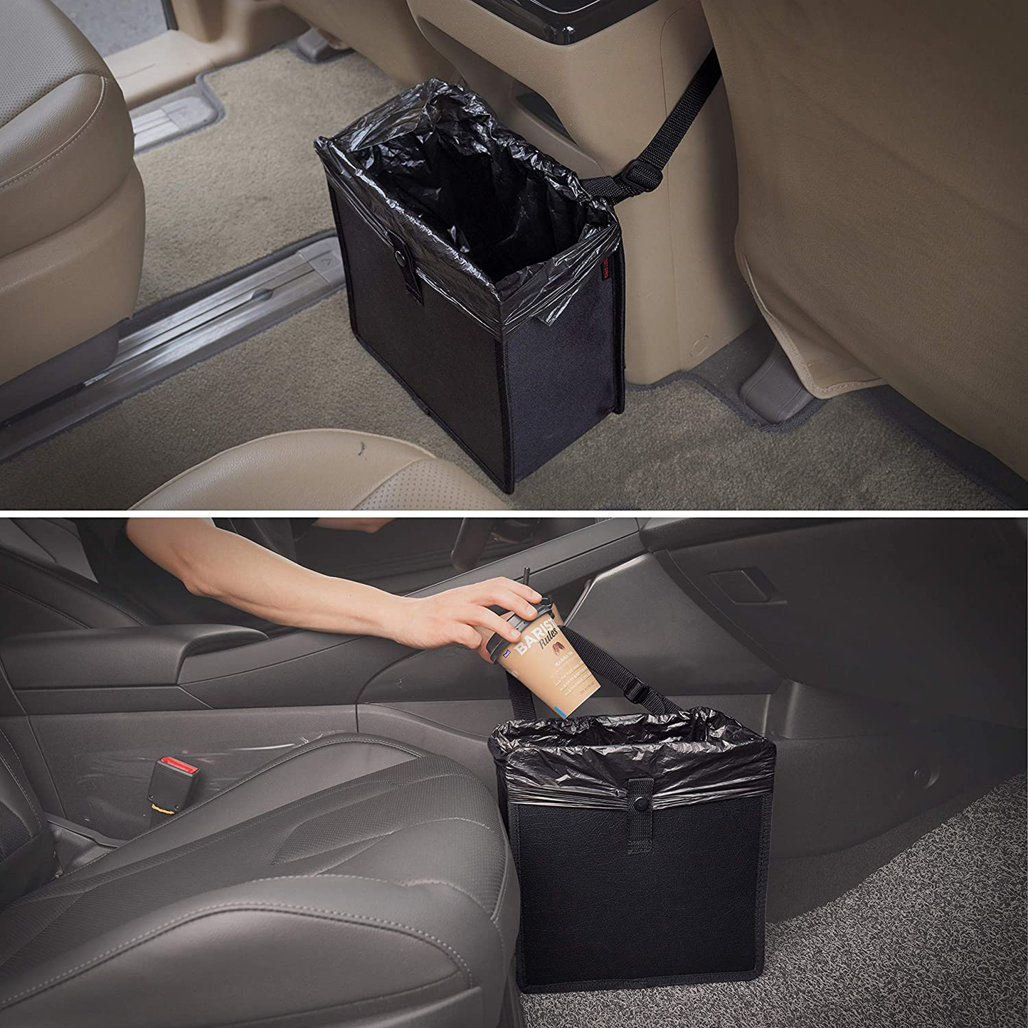 KMMOTORS Foldable Car Garbage Can Patented Car Waste Basket Comfortable Multifuntional