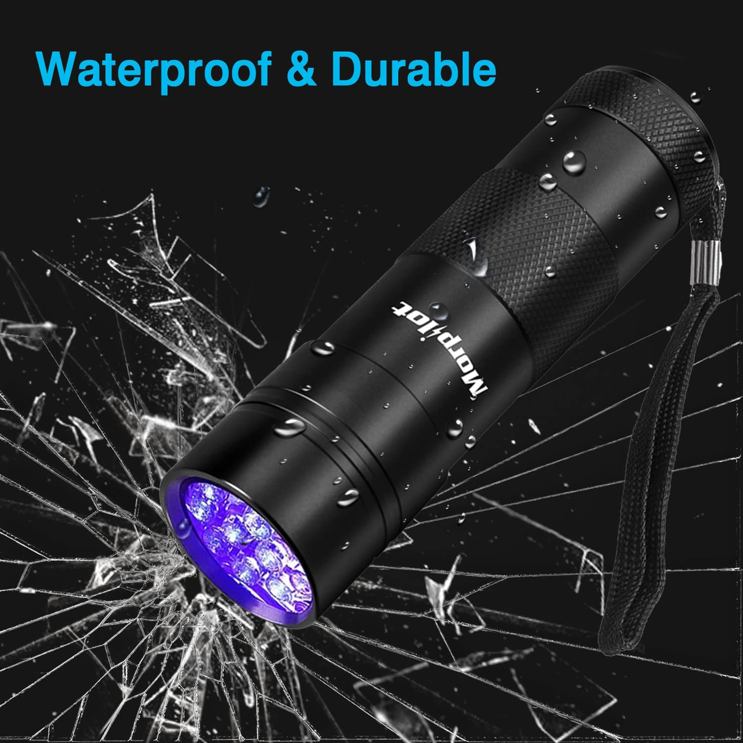 Morpilot Black Light, 2 Pcs UV Handheld Blacklight Flashlights 12 Led 395Nm Mini Light Torch Detector for Pets Urine and Stains