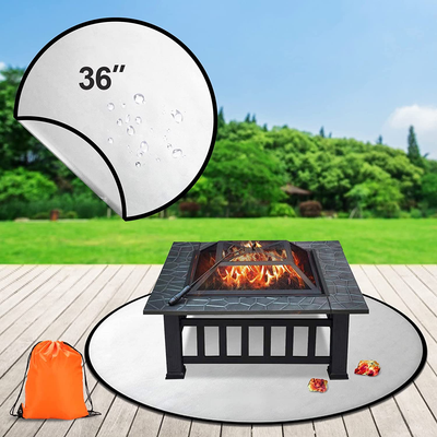Fire Pit Mat 36 Inch, Fireproof Mat Deck and Grill Protector - Thick Heat Resistant Round Fire Pit Pad for Outdoor Wood Burning, Charcoal Grill, Chiminea, Patio, Grass, Lawn