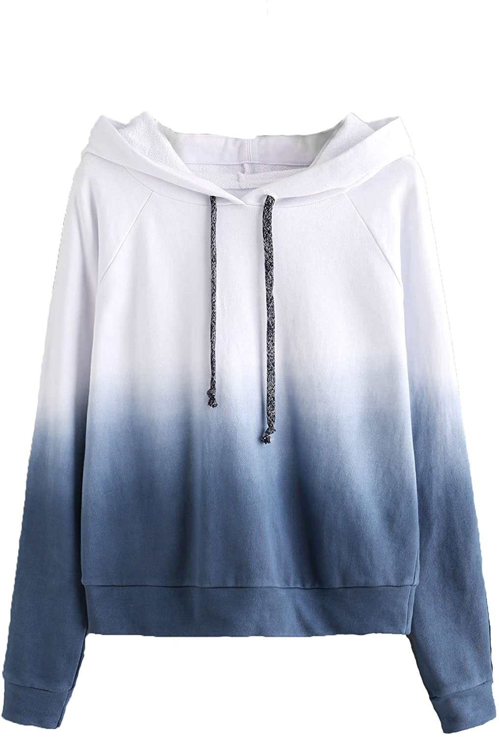 SweatyRocks Women's Long Sleeve Hoodie Sweatshirt Colorblock Tie Dye Print Tops