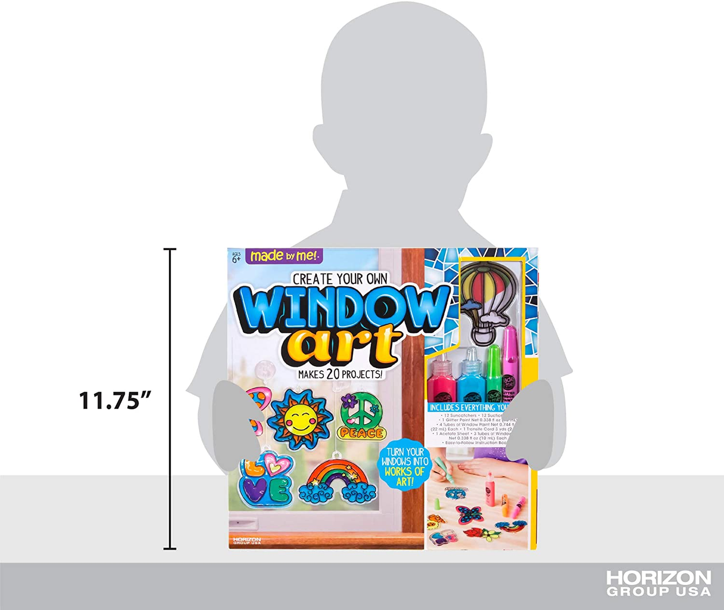 Made by Me Create Your Own Window Art - Paint Your Own Suncatchers - DIY Suncatchers - Arts and Craft Kits for Kids Ages 6, 7, 8, 9