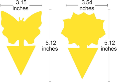 Fruit Fly Sticky Traps, Sticky Traps for Bugs 96 Pack Yellow Double Side Sticky Trap with Shovel for Gnat, Fruit Fly, White Fly, Aphid, Leaf Miner