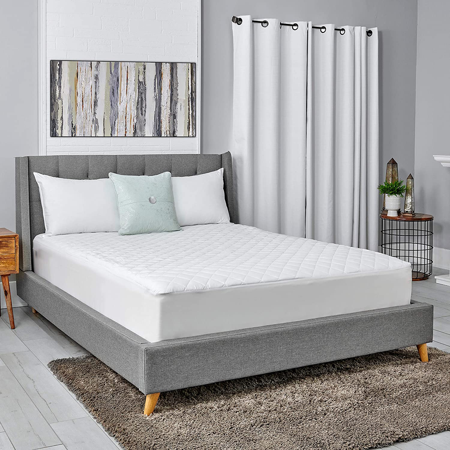 Sealy Luxury 100% Cotton Fitted Mattress Pad, Full, White