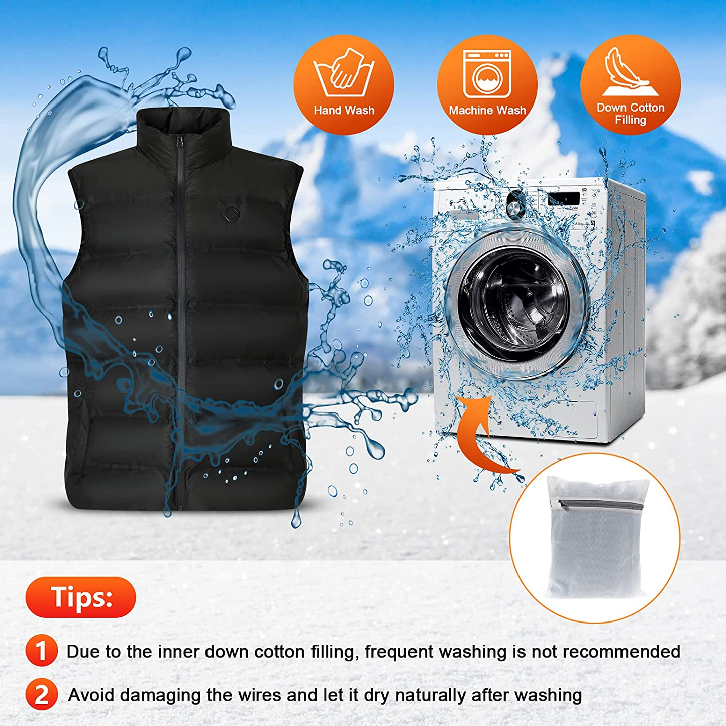 Aastin Heated Vest for Men, Electric USB Heating Vest Thickened Lightweight to Keep Body Warm, Battery Not Included